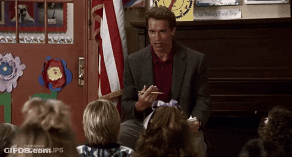 Whos Your Daddy Kindergarten Cop Arnold Schwarzenegger GIF