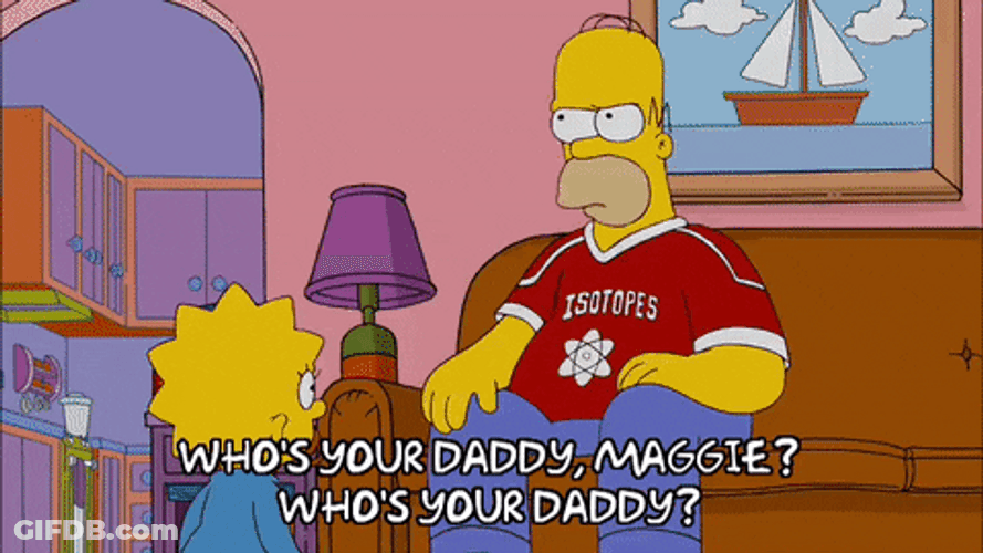 Whos Your Daddy Maggie Homer Simpson GIF