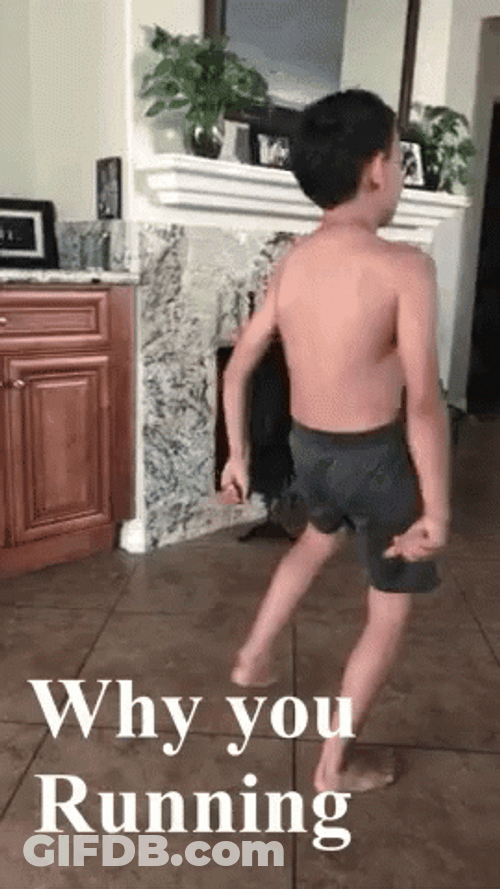 Why Are You Running Mischievous Kid GIF
