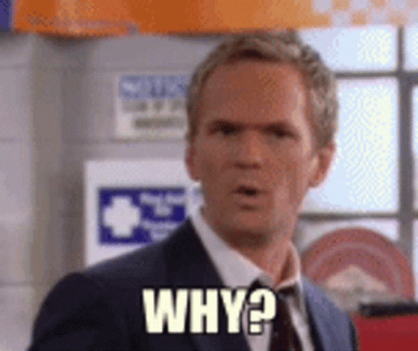 Why Black Suit Blond Man GIF