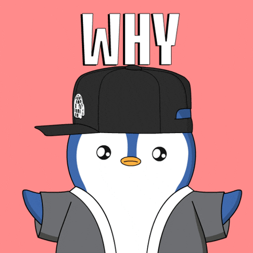 Why Cute Blue Cartoon Penguin GIF