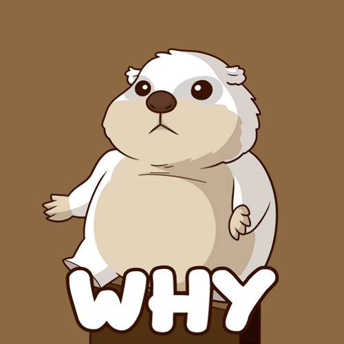 Why Cute Fat Sitting White Monkey Cartoon GIF