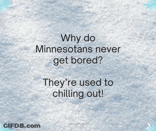 Why Do Minnesotans Never Get Bored They 'Re Used To Chilling Out ! GIF