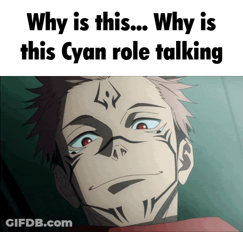 Why Is This Why Is This Cyan Role Talking With A Picture Of A Person GIF