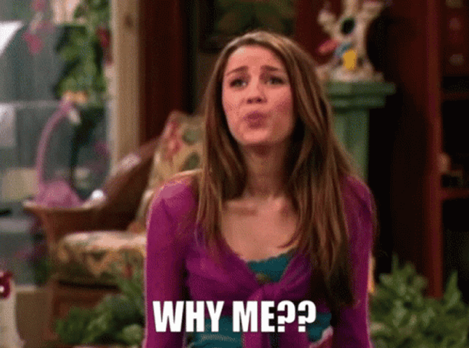 Why Me Miley Cyrus Disheartened GIF