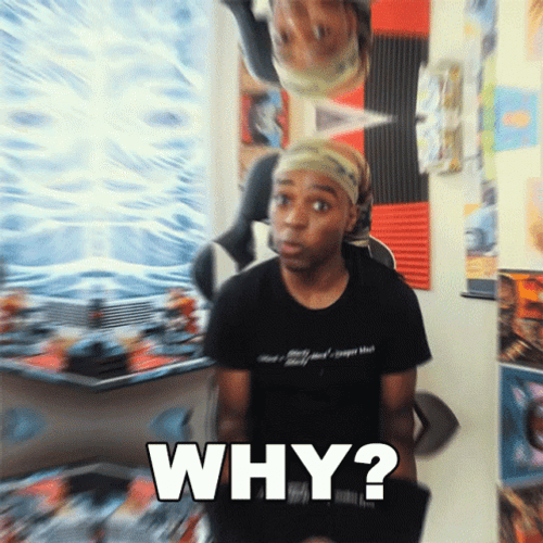 Why Sitting Black Shirt Guy GIF