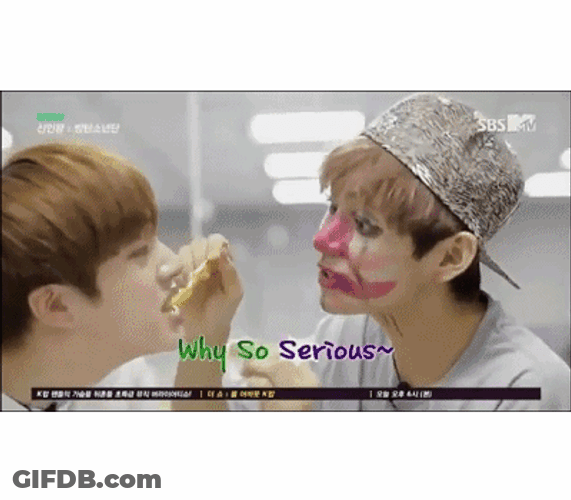 Why So Serious BTS Putting Joker Make Up GIF