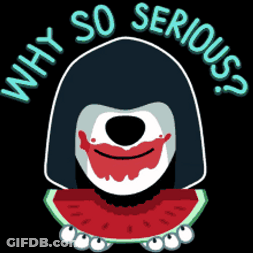 Why So Serious Dog Eating Watermelon Animation GIF
