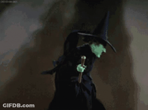 Wicked Witch From The Wizard Of Oz Holding Cane GIF