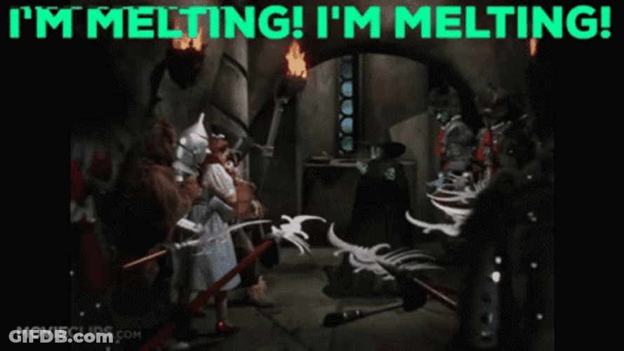 Wicked Witch Melting Green Calligraphy GIF