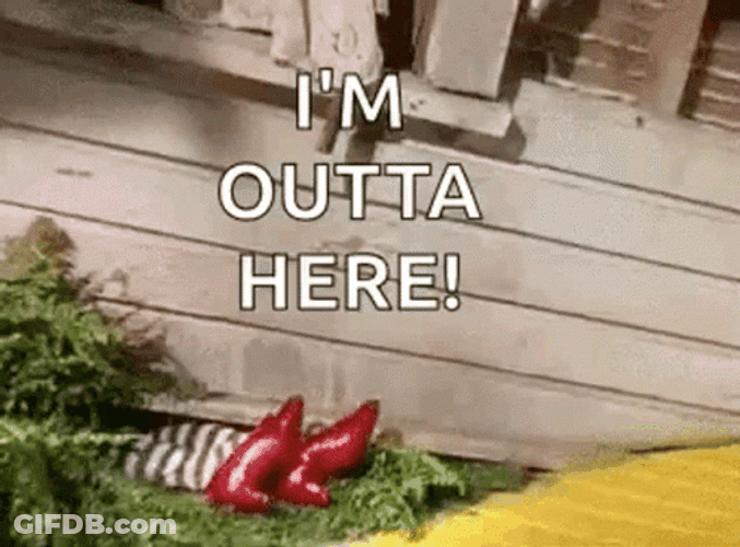 Wicked Witch Melting I'm Outta Here GIF