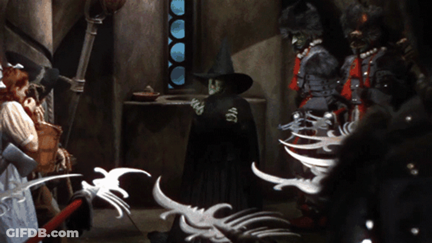 Wicked Witch Melting White Calligraphy GIF