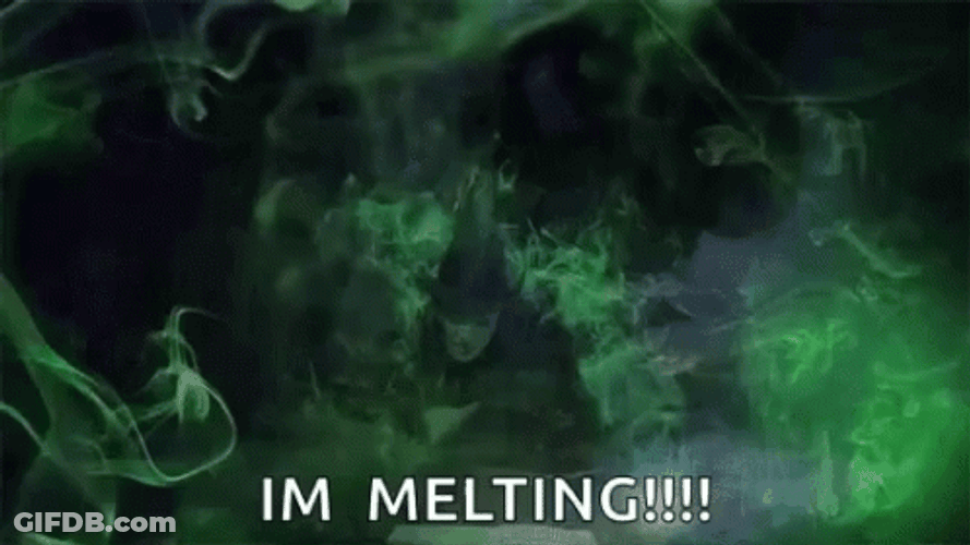 Wicked Witch Melting With Green Smoke GIF
