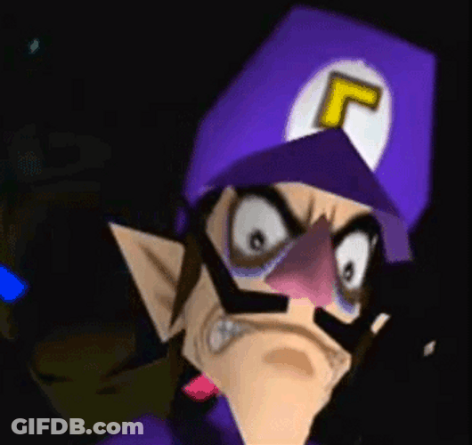 Wide Eyes Waluigi Angry GIF