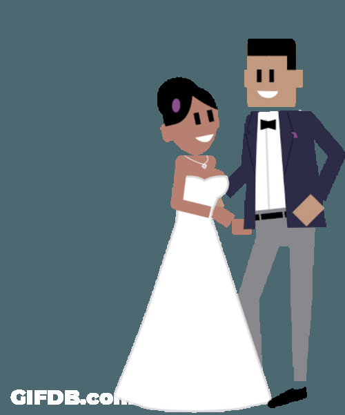 Wife Husband Groom Bride Kiss Wedding GIF