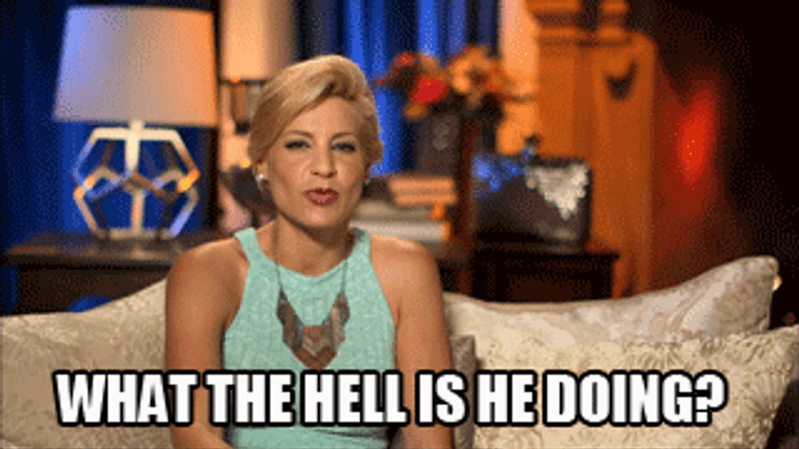 Wife Questioning Husband Funny Marriage GIF