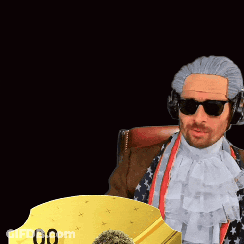 Wig Sunglasses Man Next To Yellow Jersey 99 GIF