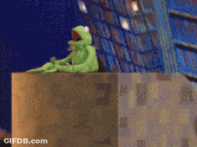 Wild Kermit Falling Off Building GIF