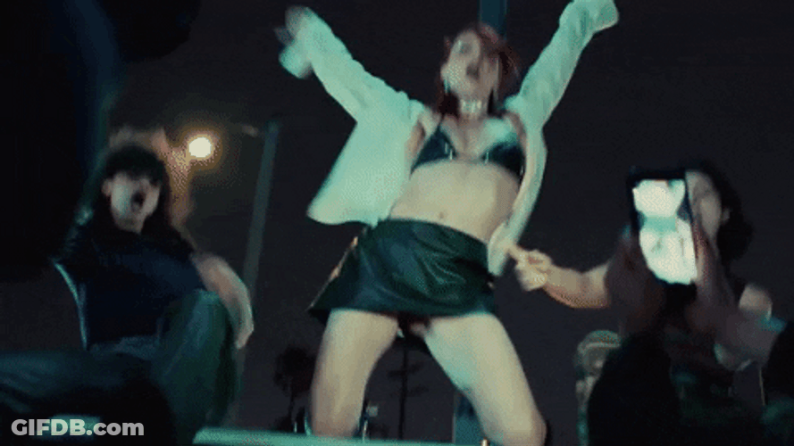 Wild Lady Partying Dancing On Stage GIF