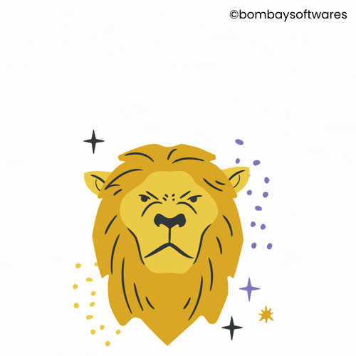 Wild Lion Animal Head Leo Season GIF