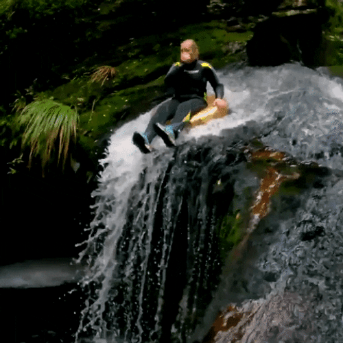 Wild Swimming Waterslide Cliff Diving GIF