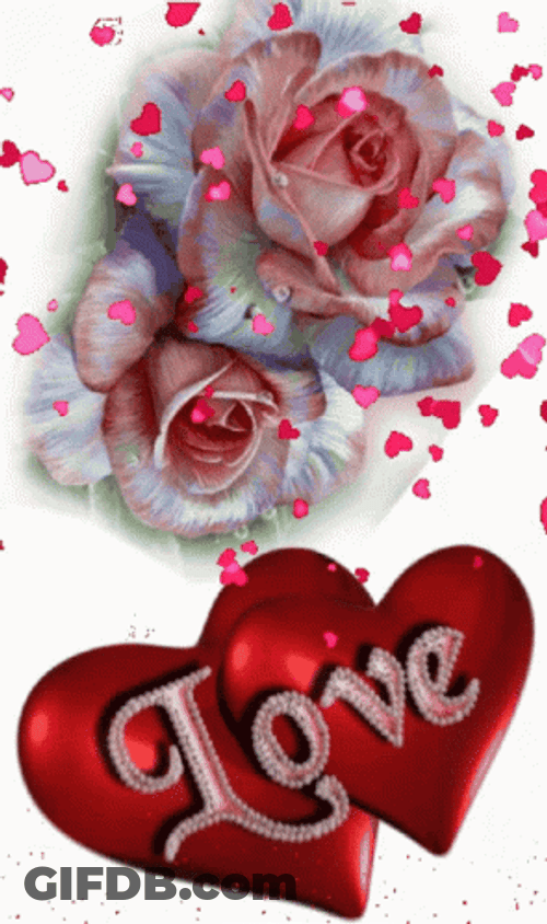 Wildflower Heart Rain Love Typography GIF