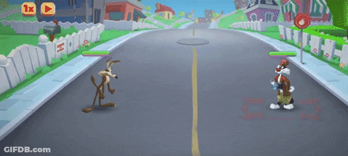 Wile E Coyote Chasing Road Runner Magnet GIF