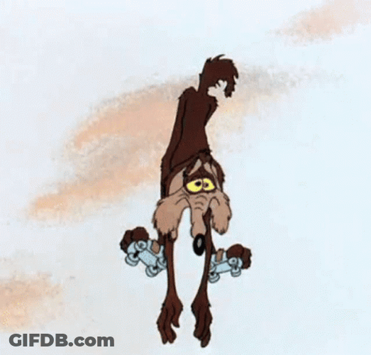 Wile E Coyote Falling Bye GIF