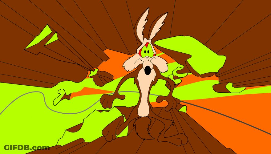Wile E Coyote Falling Off Cliff GIF
