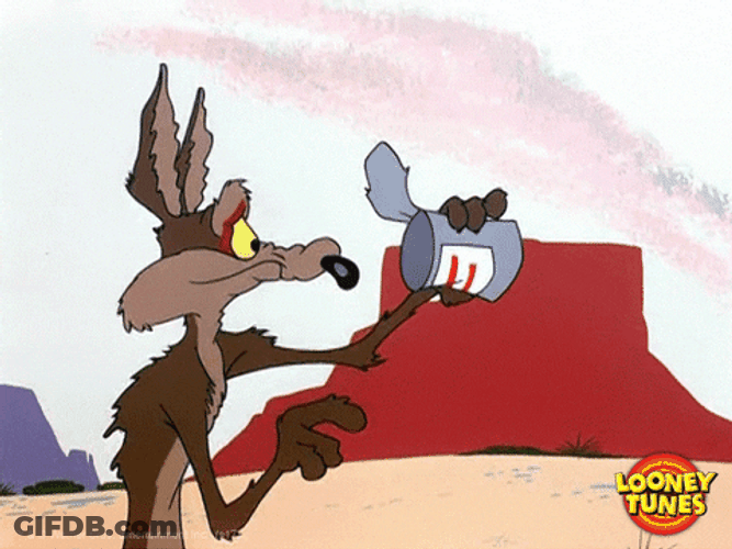Wile E Coyote Funny Eating Empty Can GIF