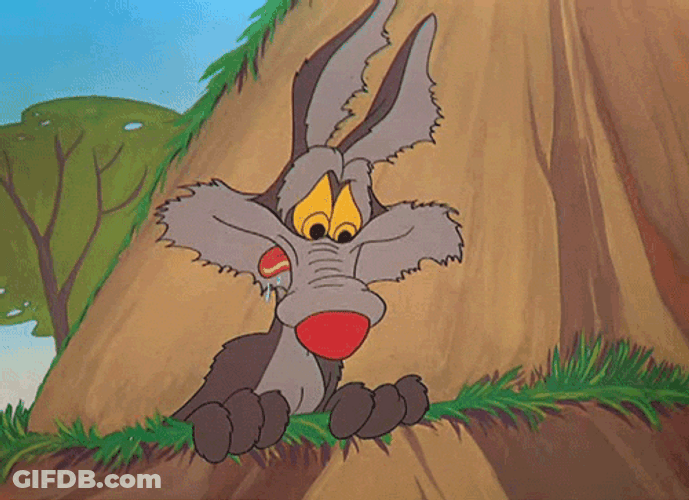 Wile E Coyote Looking Hungry Licking Mouth GIF
