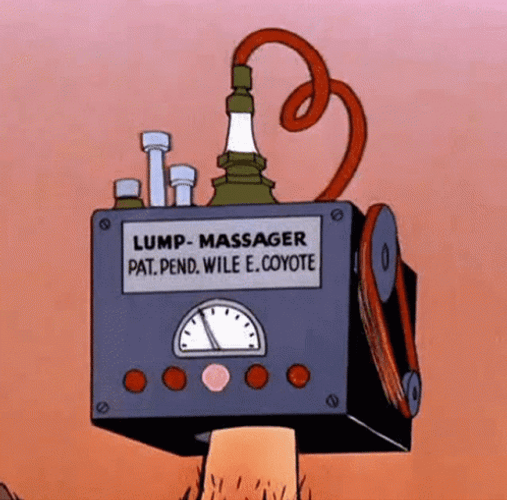 Wile E Coyote Lump-Massager GIF