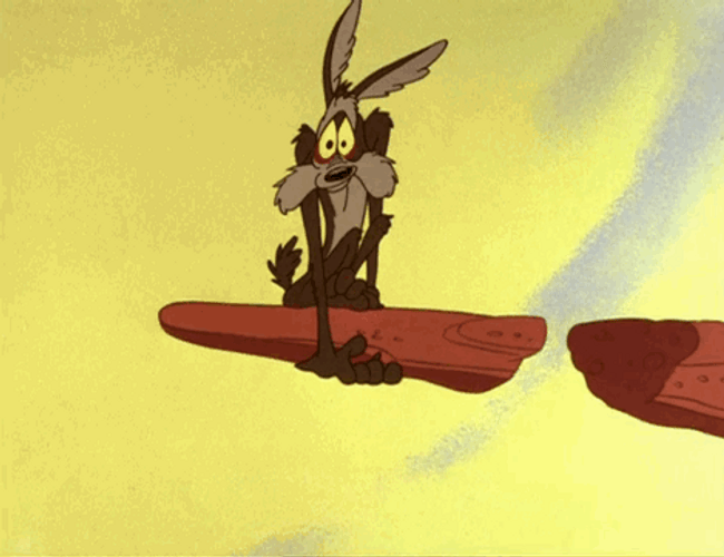 Wile E Coyote Oops Falling Off Cliff Edge GIF