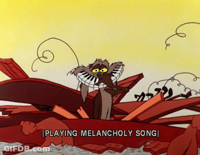 Wile E Coyote Piano Playing Sad Song GIF