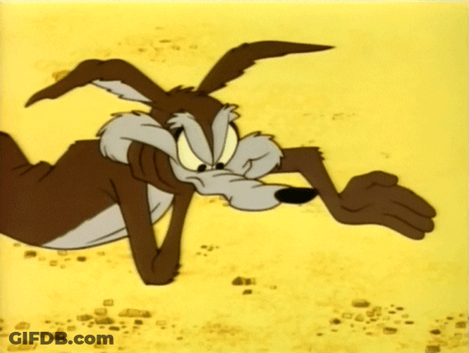 Wile E Coyote Playing With Sand GIF
