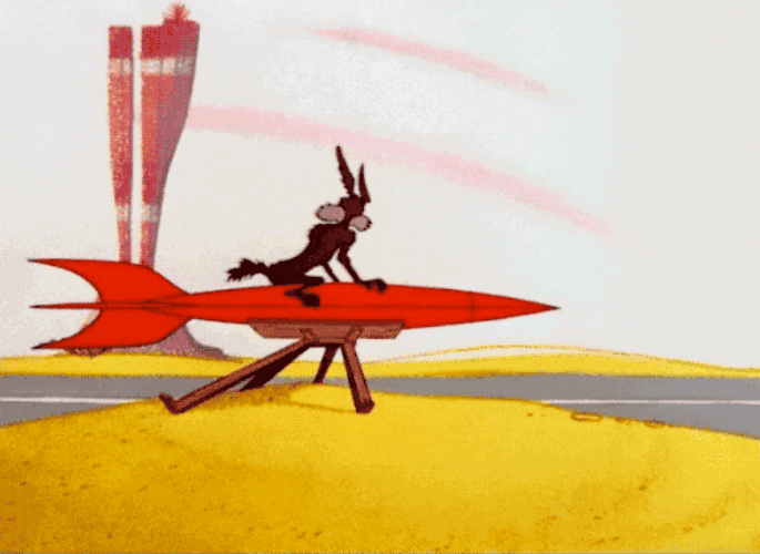 Wile E Coyote Road Runner Rocket Be Gone GIF