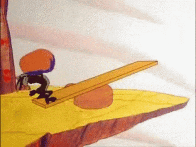 Wile E Coyote Rock Swing GIF