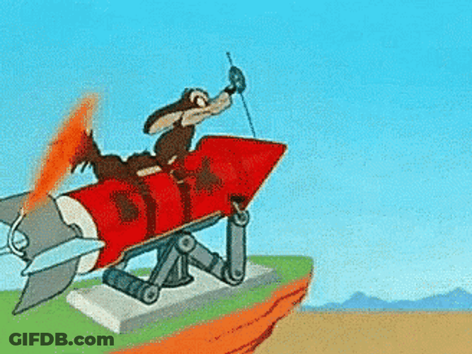 Wile E Coyote Rocket GIF