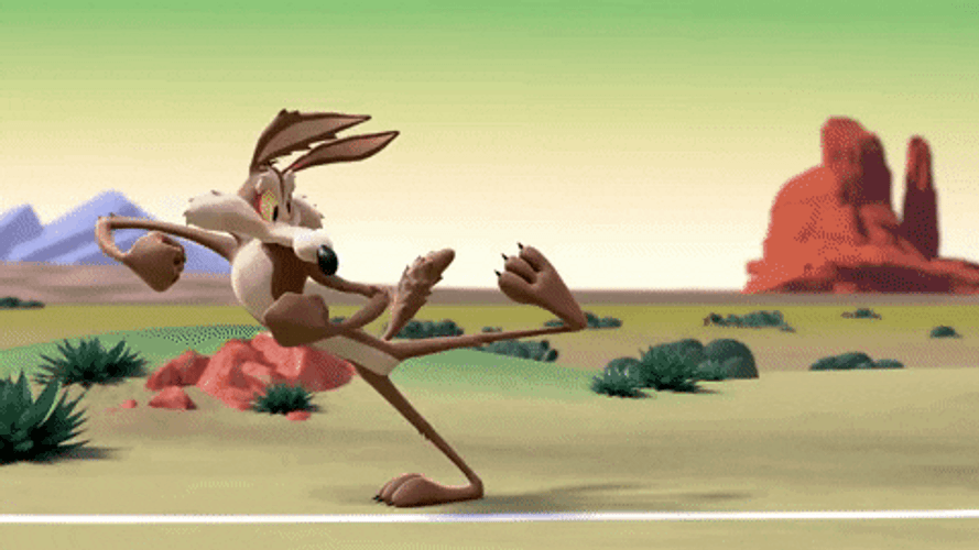 Wile E Coyote Running Into Fake Tunnel GIF