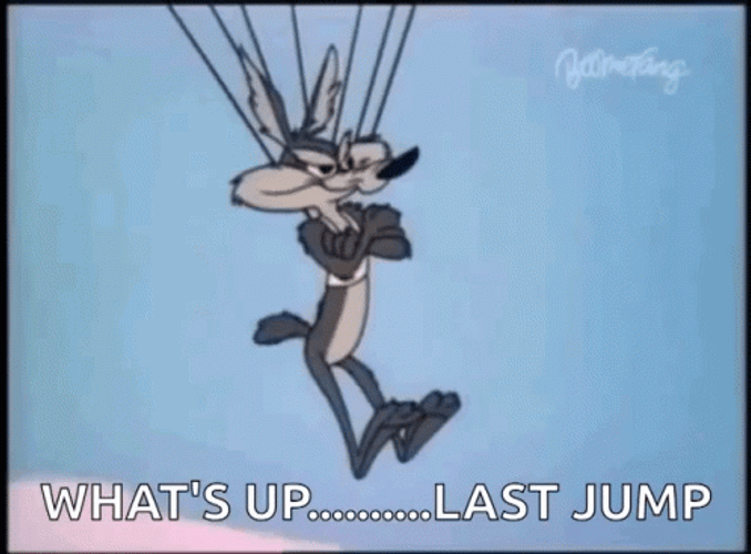 Wile E Coyote Smart Parachute GIF
