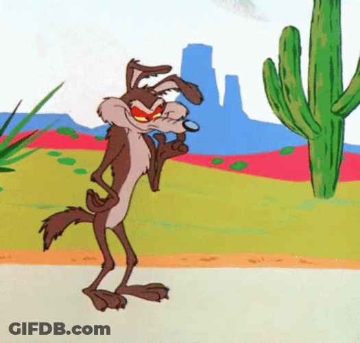 Wile E Coyote Thinking Evil Plan GIF
