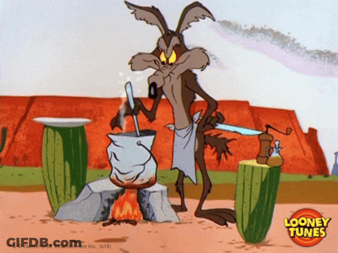 Wile E Coyote Thinking To Cook GIF