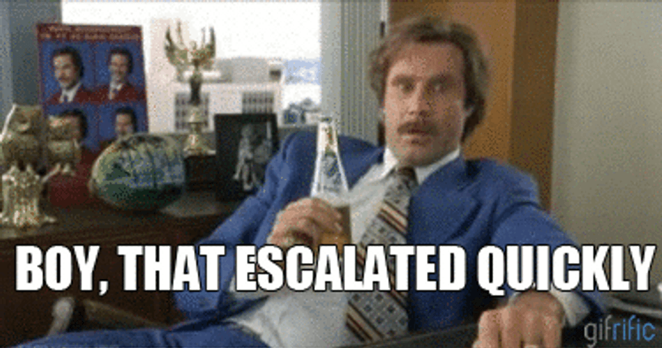 Will Ferrell Cant Believe Well That Escalated Quickly GIF