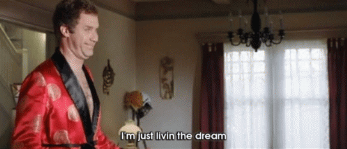 Will Ferrell In Robe Living The Dream GIF