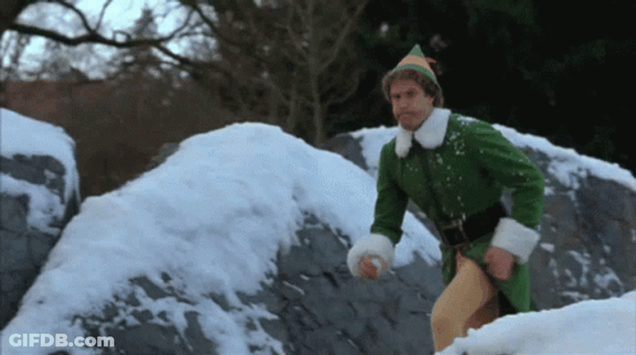Will Ferrell Snowball Fight GIF