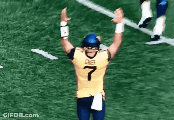 Will Grier Mountaineers Player Holding Up His Hands GIF