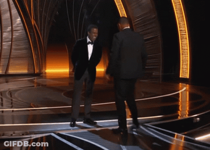 Will Smith Slap Chris Rock At Oscars GIF