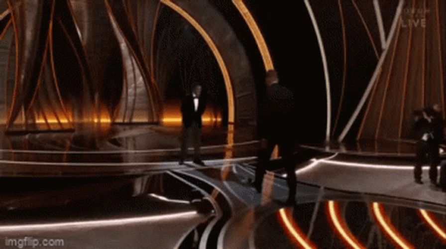 Will Smith Slap Chris Rock So Hard Oscars GIF