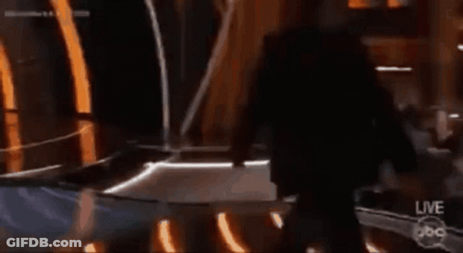 Will Smith Walkout At Oscars GIF