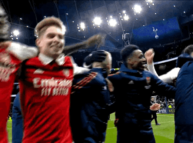 Willliam Saliba Happy Jumps GIF